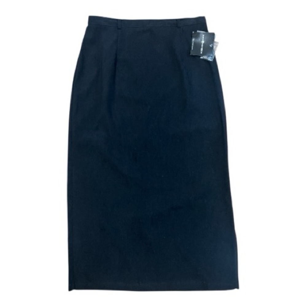 Sag Harbor Faux Suede Leather Full Length Black Skirt Size 12 Women NWT